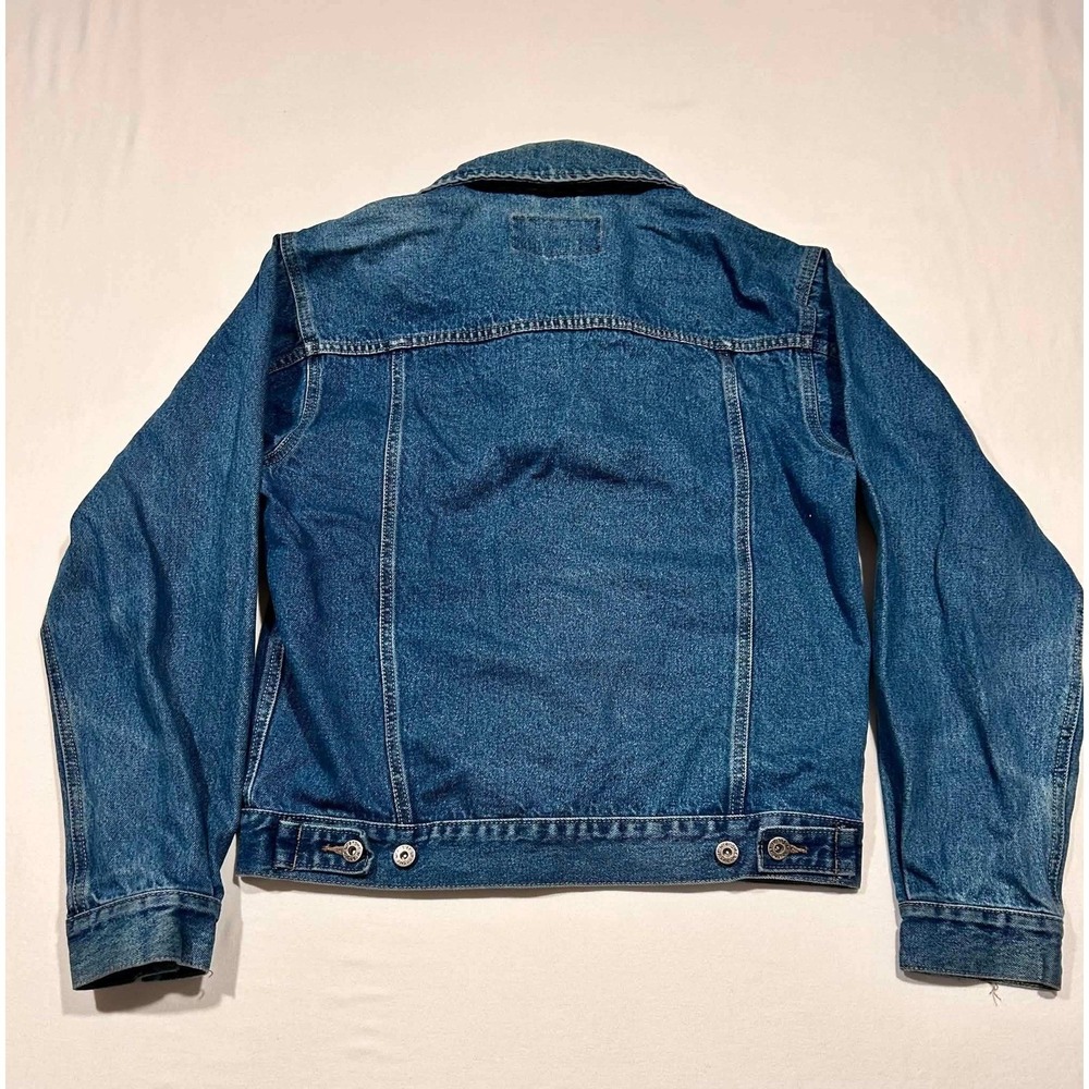 Wrangler Hero Mens Denim Trucker Jacket Medium Wash Blue Cotton Size Small - Picture 8 of 9